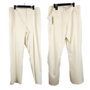 NWT Atelier Luxe Boutique Winter White Straight Leg Trousers 14